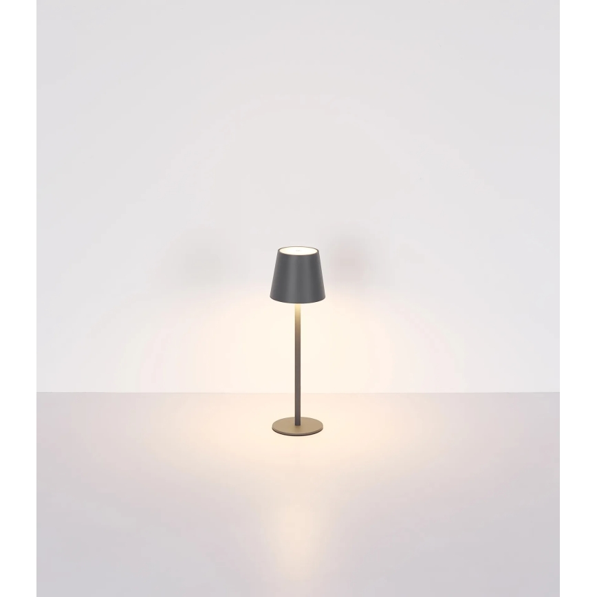 Globo - Lampă de masă LED reîncărcabilă, tactilă și reglabilă pentru exterior 3în1 LED/3W/5V 3000/4000/5000K IP54 1800 mAh gri