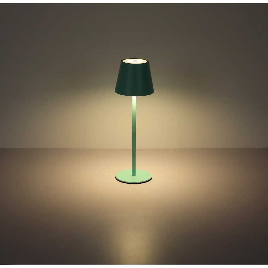 Globo - Lampă de masă de exterior LED dimabilă, tactilă, reîncărcabilă, 3-în-1 LED/3W/5V 3000/4000/5000K IP54 1800 mAh verde mentă