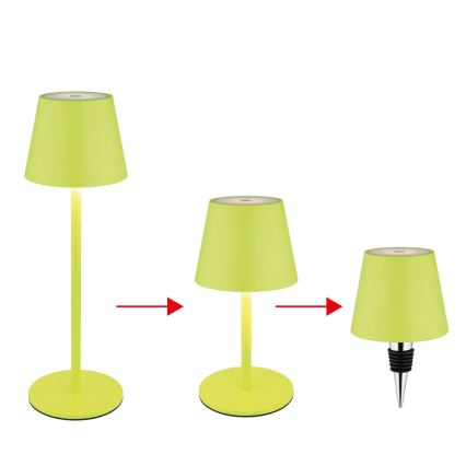 Globo - Lampă de masă exterioară reîncărcabilă, tactilă și reglabilă în intensitate, 3-în-1 LED/3W/5V 3000/4000/5000K IP54 1800 mAh verde