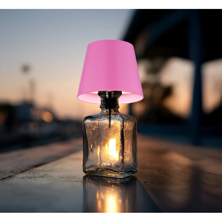 Globo - Lampă de masă LED pentru exterior, reîncărcabilă, tactilă și reglabilă, 3 în 1, LED/3W/5V, 3000/4000/5000K, IP54, 1800 mAh, roz