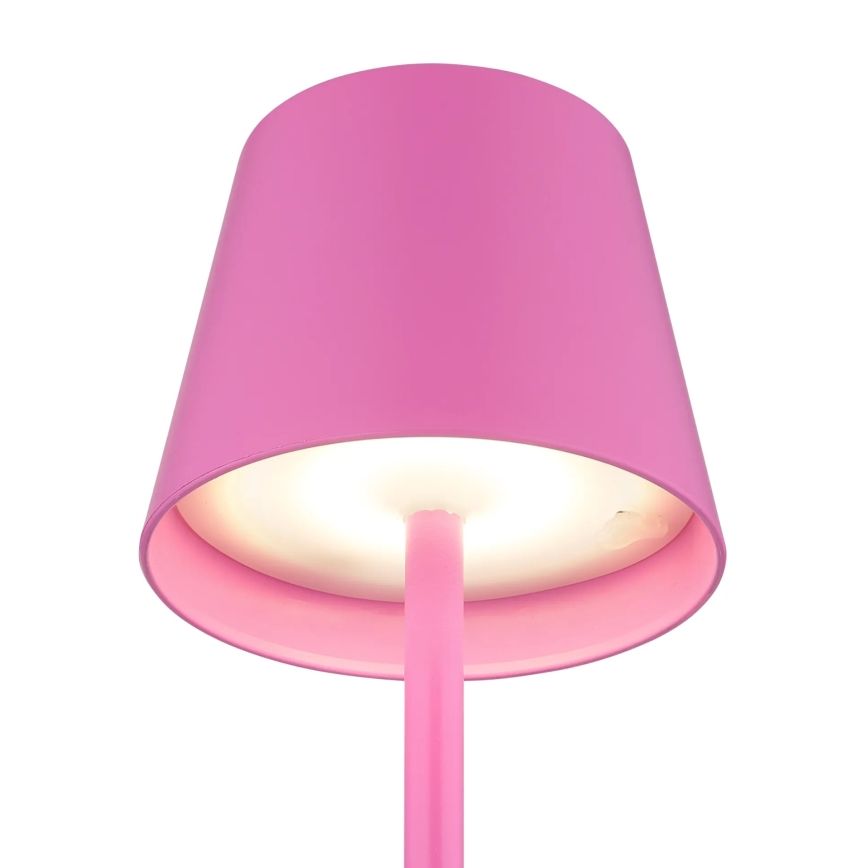 Globo - Lampă de masă LED pentru exterior, reîncărcabilă, tactilă și reglabilă, 3 în 1, LED/3W/5V, 3000/4000/5000K, IP54, 1800 mAh, roz