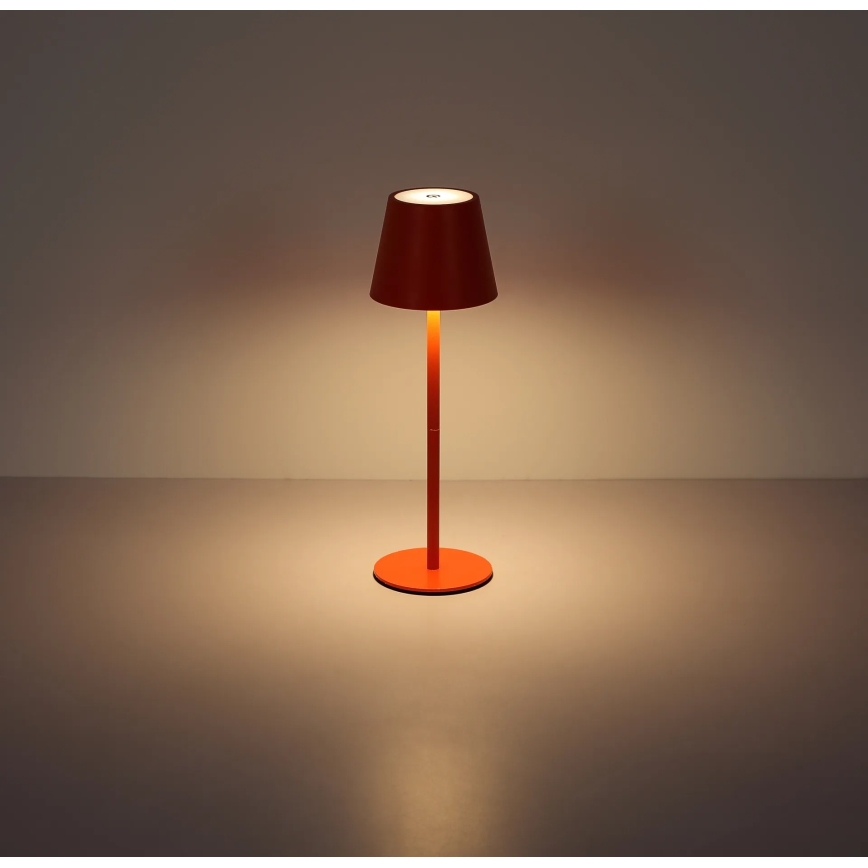 Globo - Lampă de masă LED reîncărcabilă, tactilă, cu reglaj de intensitate, 3 în 1 LED/3W/5V 3000/4000/5000K IP54 1800 mAh roșie
