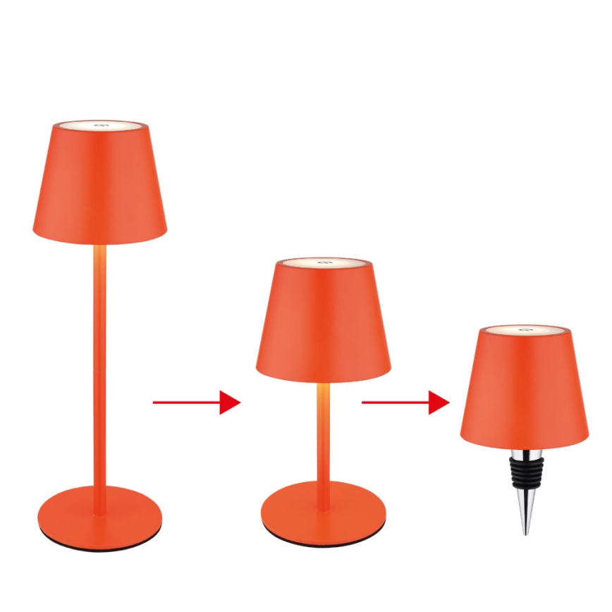 Globo - Lampă de masă LED reîncărcabilă, tactilă, cu reglaj de intensitate, 3 în 1 LED/3W/5V 3000/4000/5000K IP54 1800 mAh roșie