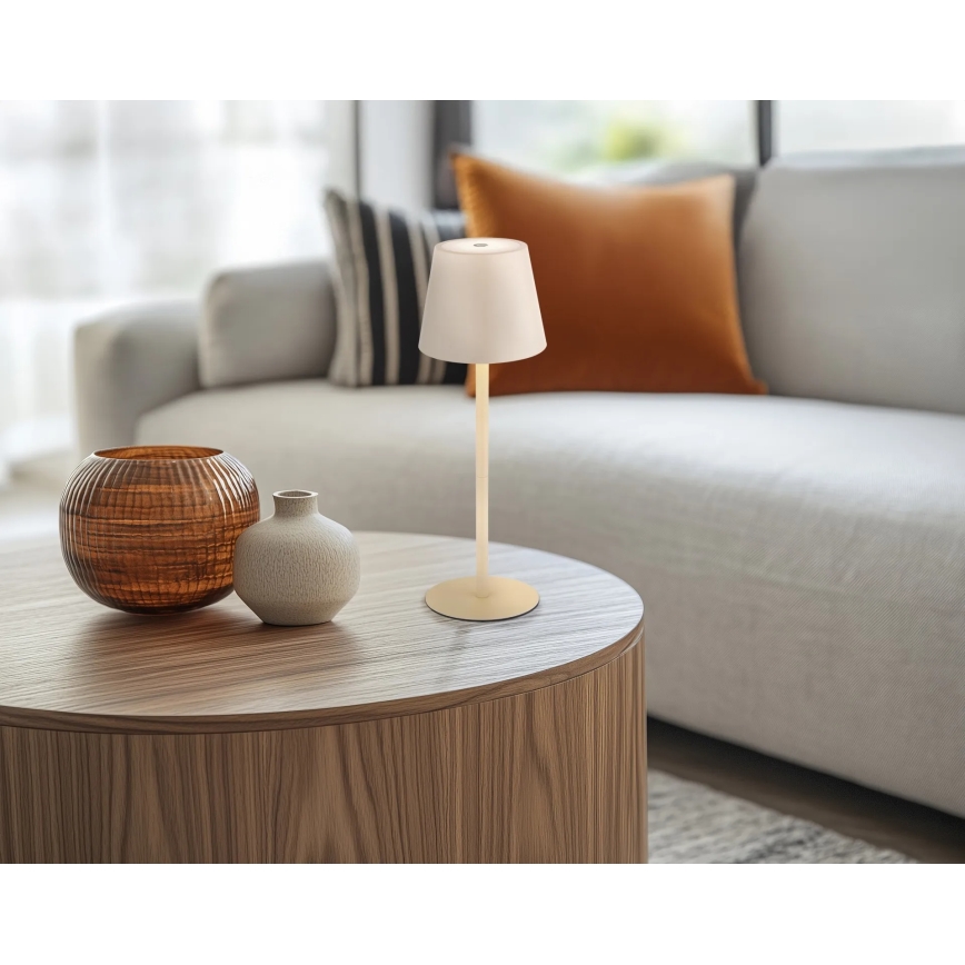 Globo - Lampă de masă LED reîncărcabilă pentru exterior, cu control tactil și reglare a intensității, 3W/5V, 3000/4000/5000K, IP54, 1800 mAh