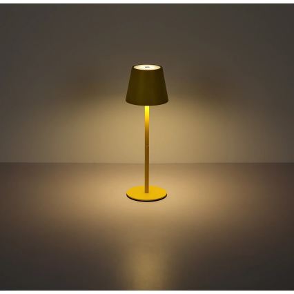 Globo - Lampă de masă exterioară reîncărcabilă, tactilă, reglabilă, 3-în-1 LED/3W/5V 3000/4000/5000K IP54 1800 mAh galbenă
