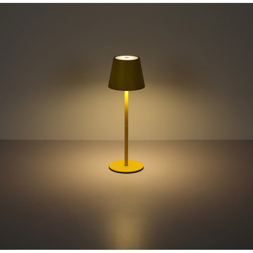 Globo - Lampă de masă exterioară reîncărcabilă, tactilă, reglabilă, 3-în-1 LED/3W/5V 3000/4000/5000K IP54 1800 mAh galbenă