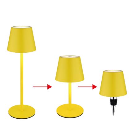 Globo - Lampă de masă exterioară reîncărcabilă, tactilă, reglabilă, 3-în-1 LED/3W/5V 3000/4000/5000K IP54 1800 mAh galbenă