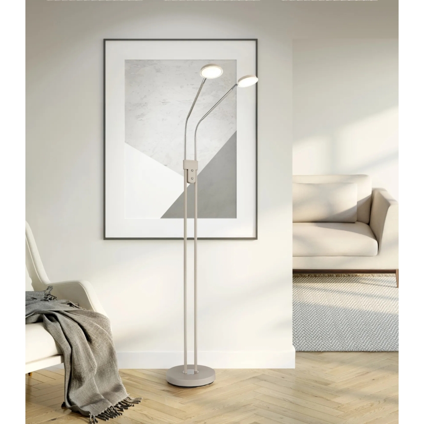 Globo - Lampă de podea LED reglabilă 2xLED/6,5W/230V 2700/3350/4000K bej