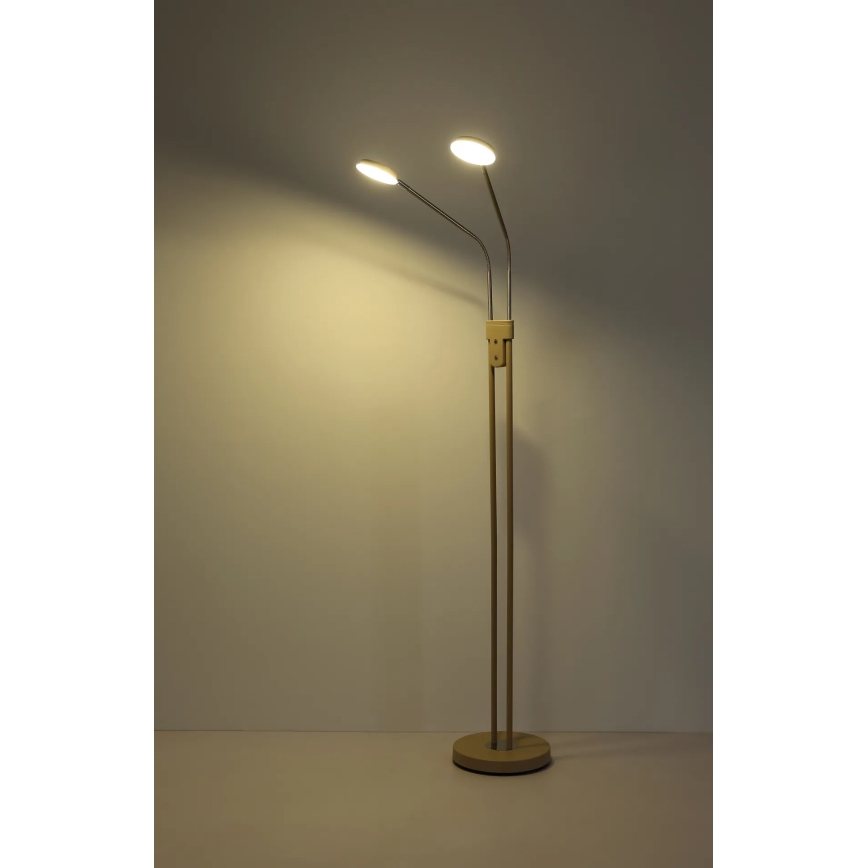 Globo - Lampă de podea LED reglabilă 2xLED/6,5W/230V 2700/3350/4000K bej