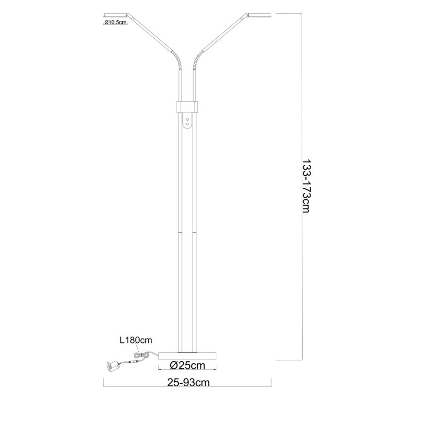 Globo - Lampă de podea LED reglabilă 2xLED/6,5W/230V 2700/3350/4000K bej
