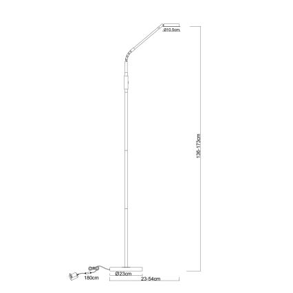 Globo - Lampă de podea LED dimabilă cu control tactil LED/6,5W/230V 2700/3350/4000K alamă