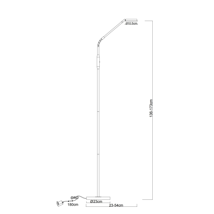 Globo - Lampă de podea LED reglabilă cu control tactil LED/6,5W/230V 2700/3350/4000K crom mat