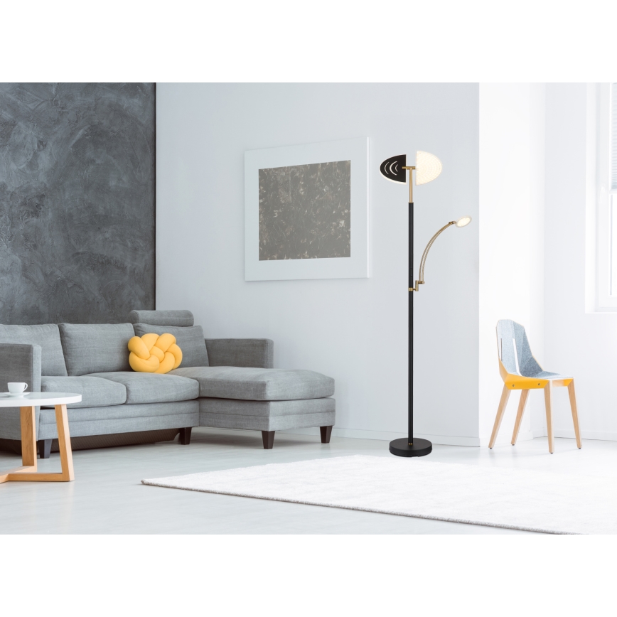 Globo - Lampă de podea LED dimmabilă LED/40W/230V + LED/5,5W 2700/4000/6000K neagră