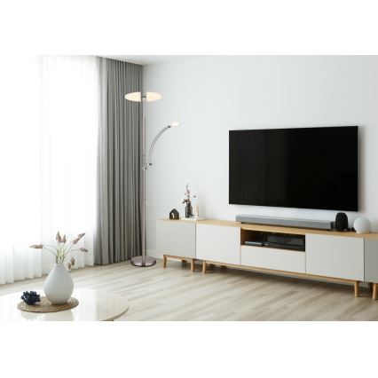 Globo - Lampă de podea LED dimabilă LED/40W/230V + LED/5,5W 2700/4000/6000K crom mat