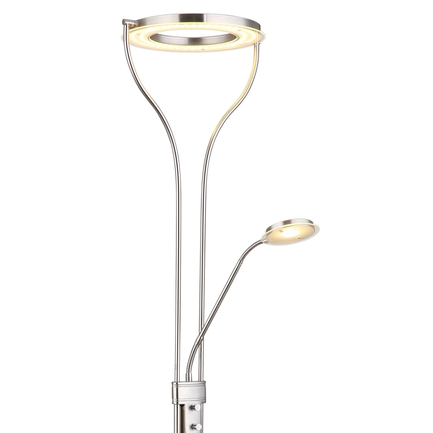 Globo - Lampă de podea LED reglabilă LED/20W/230V + LED/4W 3000K crom mat