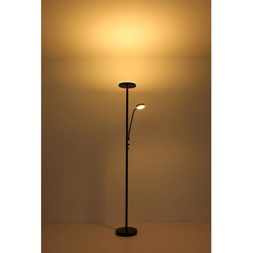 Globo - Lampă LED de podea reglabilă LED/18,5W/230V + LED/4,5W 3000K neagră