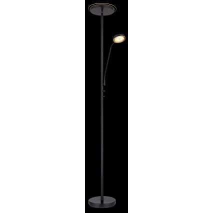 Globo - Lampă LED de podea reglabilă LED/18,5W/230V + LED/4,5W 3000K neagră