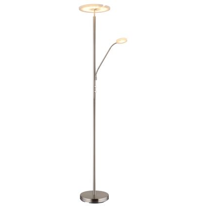 Globo - Lampă LED de podea dimabilă LED/28W/230V + LED/5W 3000K crom lucios