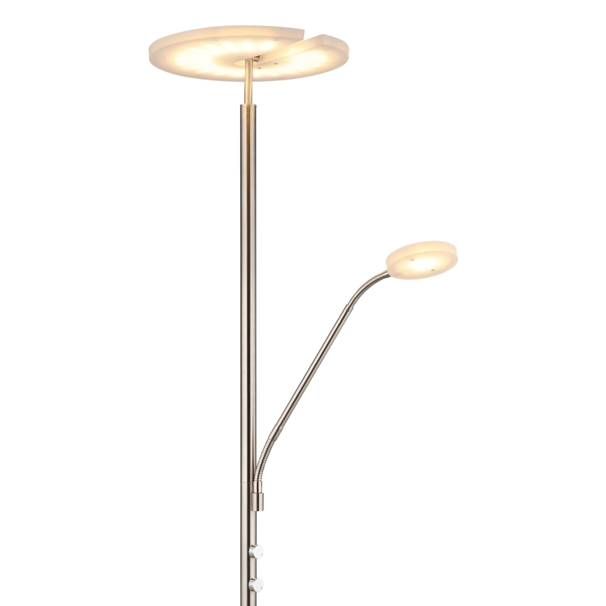 Globo - Lampă LED de podea dimabilă LED/28W/230V + LED/5W 3000K crom lucios