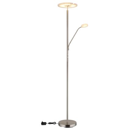 Globo - Lampă LED de podea dimabilă LED/28W/230V + LED/5W 3000K crom lucios