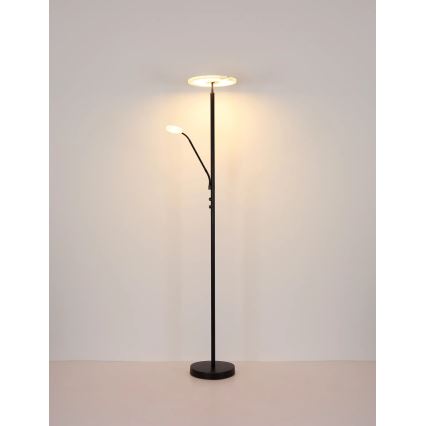 Globo - LED Lampă de podea reglabilă LED/28W/230V + LED/5W 3000K neagră