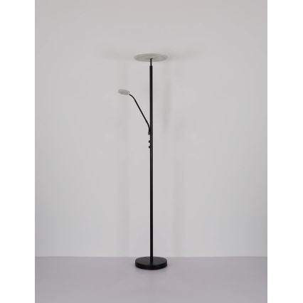 Globo - LED Lampă de podea reglabilă LED/28W/230V + LED/5W 3000K neagră
