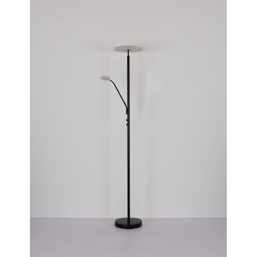 Globo - LED Lampă de podea reglabilă LED/28W/230V + LED/5W 3000K neagră