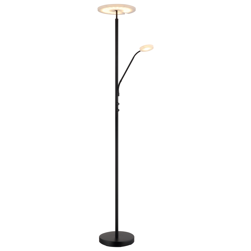 Globo - LED Lampă de podea reglabilă LED/28W/230V + LED/5W 3000K neagră