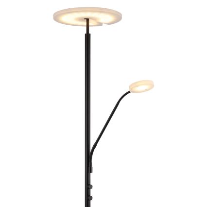 Globo - LED Lampă de podea reglabilă LED/28W/230V + LED/5W 3000K neagră