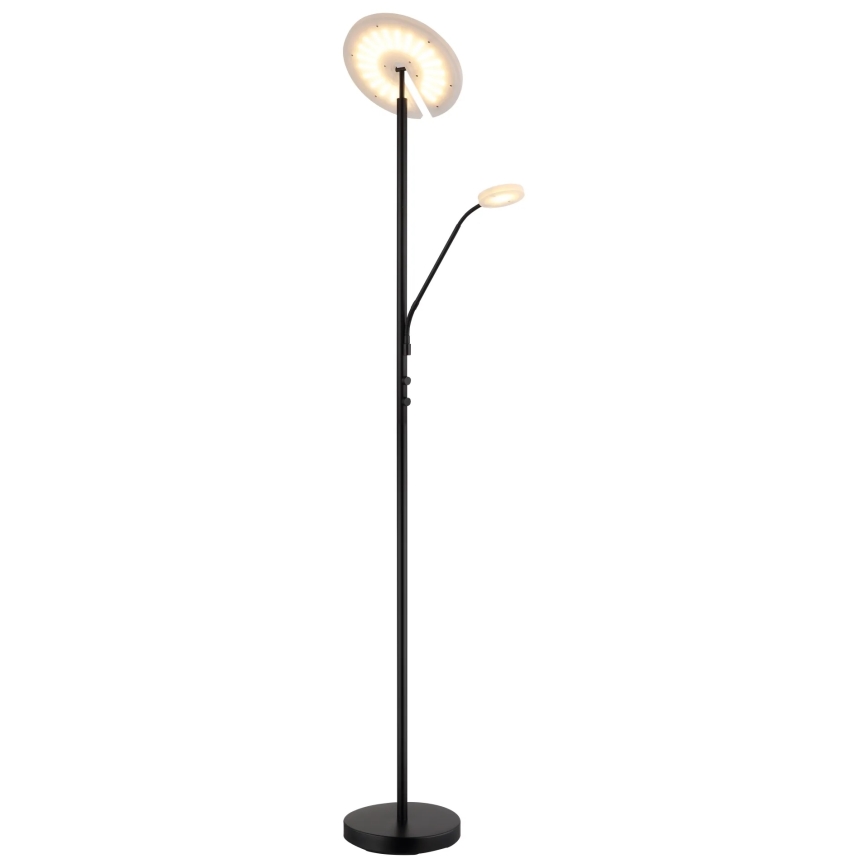 Globo - LED Lampă de podea reglabilă LED/28W/230V + LED/5W 3000K neagră