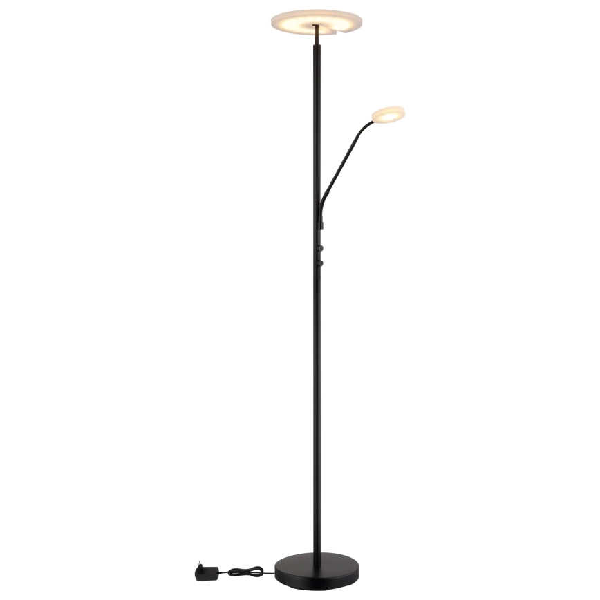 Globo - LED Lampă de podea reglabilă LED/28W/230V + LED/5W 3000K neagră