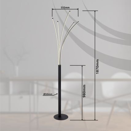 Globo - Lampă de podea LED reglabilă LED/36W/230V 3000-6000K Wi-Fi Tuya + telecomandă