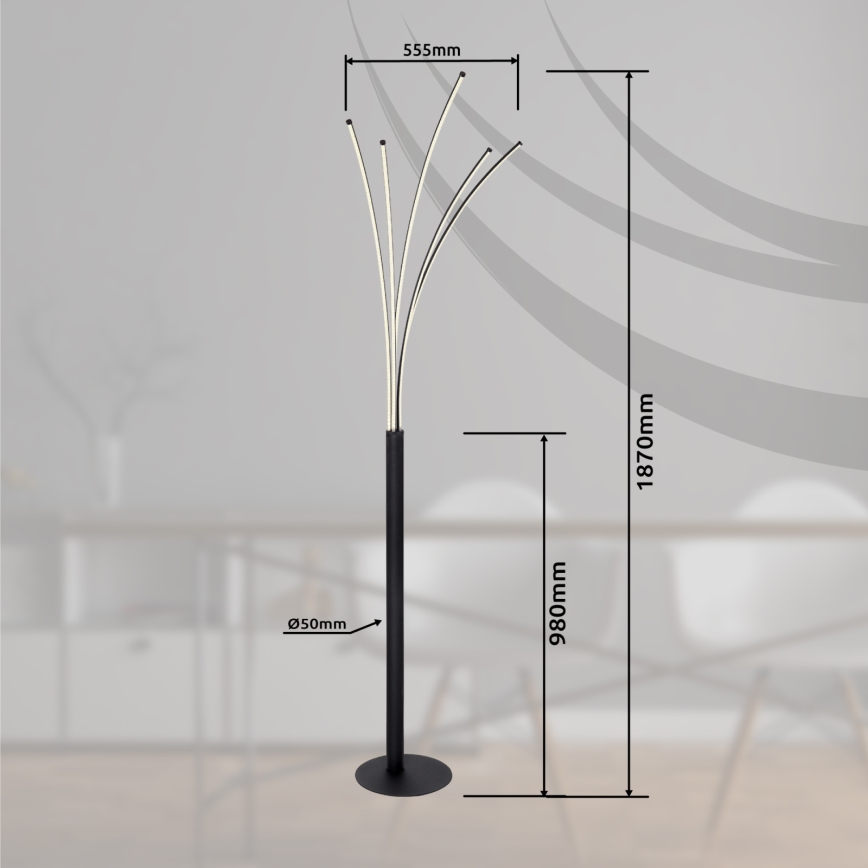 Globo - Lampă de podea LED reglabilă LED/36W/230V 3000-6000K Wi-Fi Tuya + telecomandă