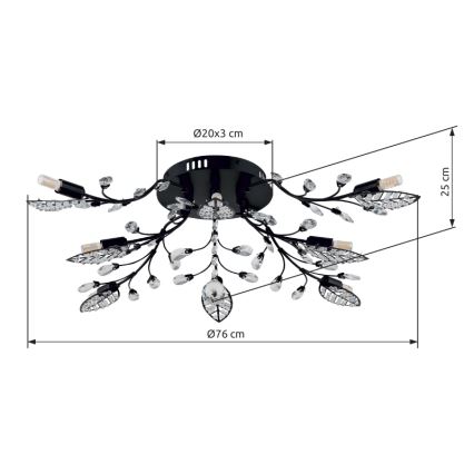 Globo - Plafonieră 8 x G9, 5 W, 230 V, Ø 76 cm