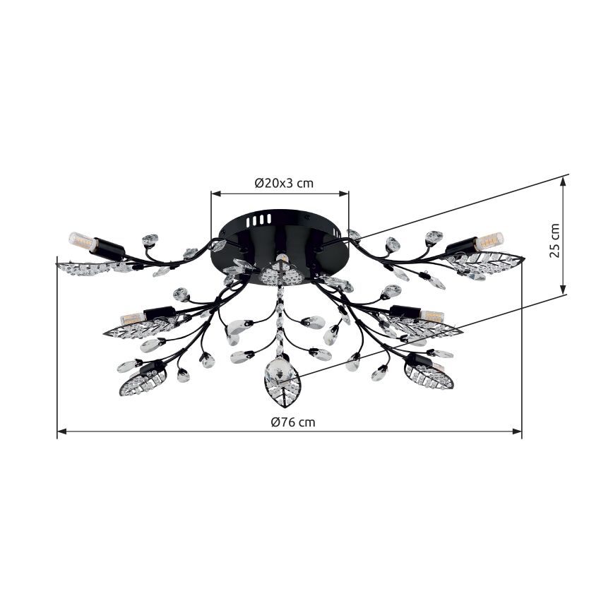 Globo - Plafonieră 8 x G9, 5 W, 230 V, Ø 76 cm
