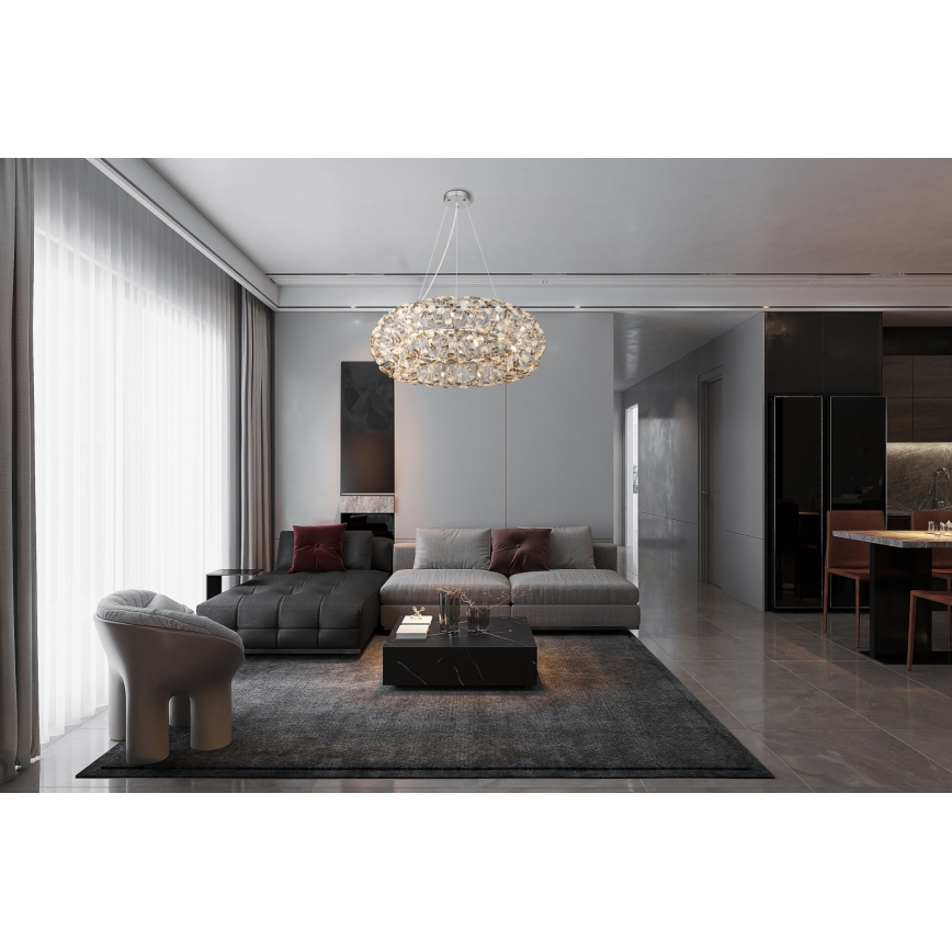 Globo - Lustru LED din cristal, suspendat pe cablu, 20 x G9/3,5W/230V
