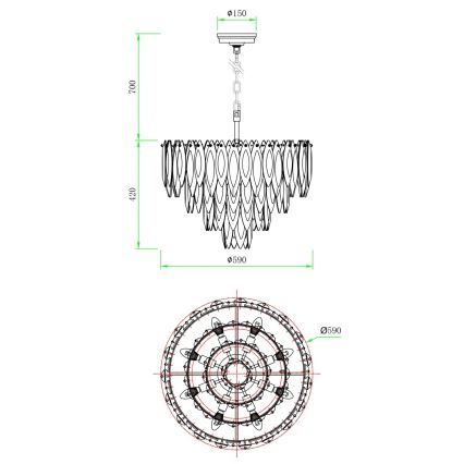 Globo - Lustră suspendată pe cablu 12xE14/40W/230V