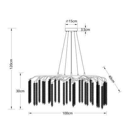 Globo - Lustră suspendată pe cablu 9xG9/8W/230V