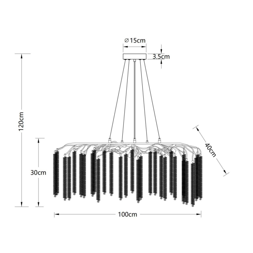Globo - Lustră suspendată pe cablu 9xG9/8W/230V