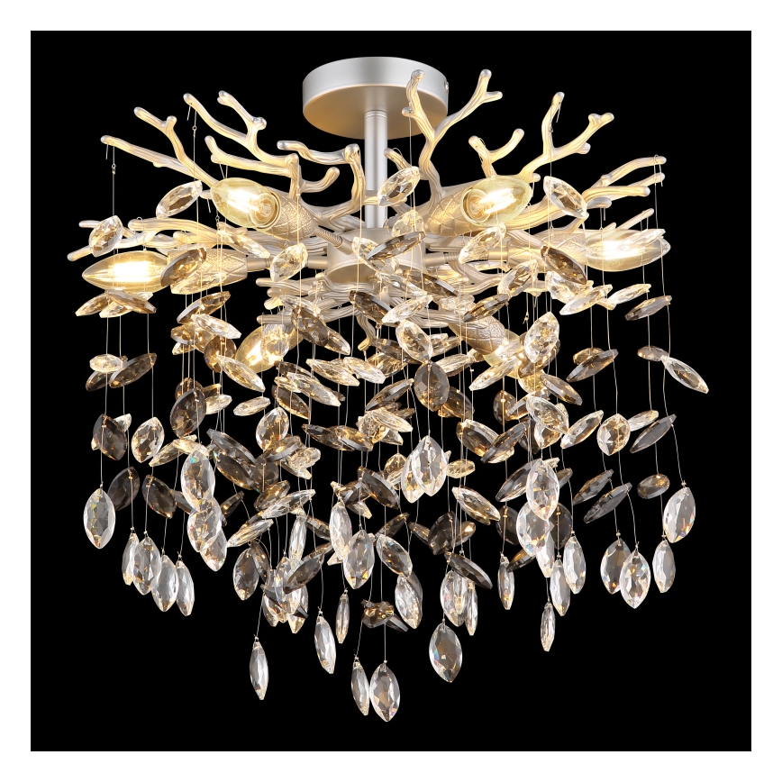 Globo - Candelabru pe tijă 6xE14/40W/230V argintiu