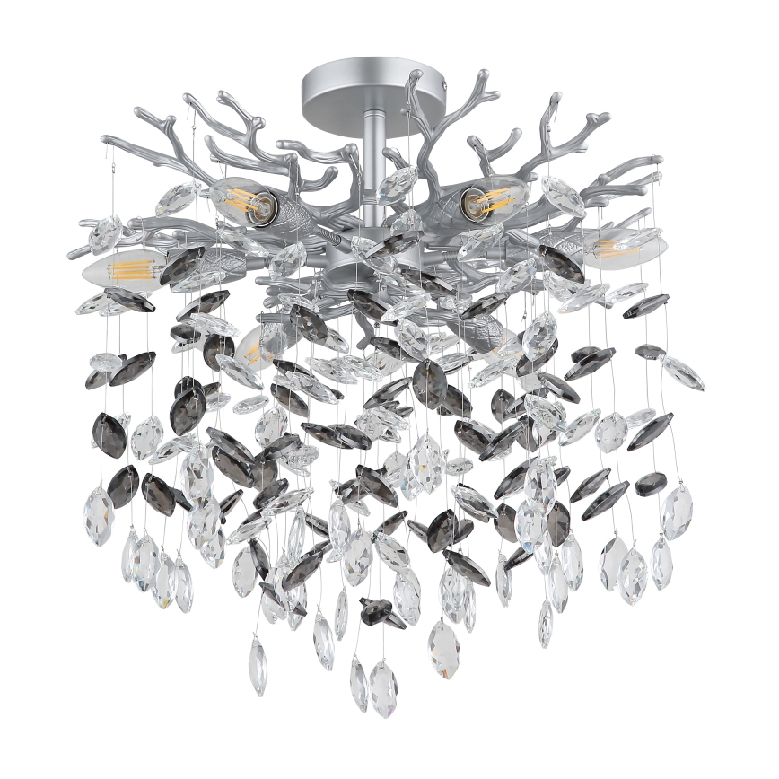 Globo - Candelabru pe tijă 6xE14/40W/230V argintiu