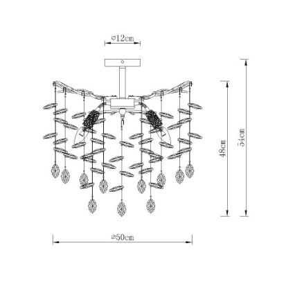 Globo - Candelabru pe tijă 6xE14/40W/230V argintiu