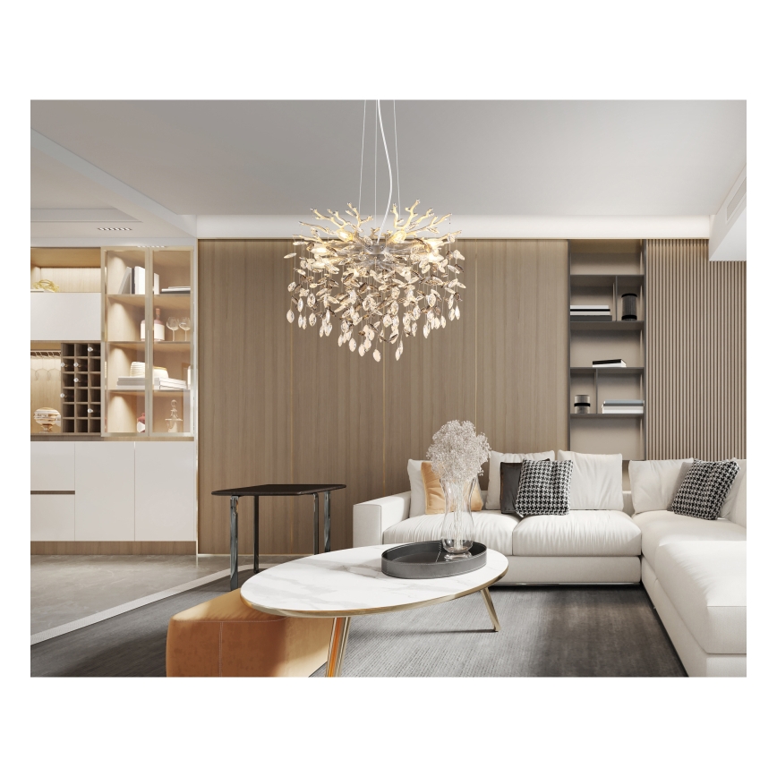 Globo - Lustră suspendată cu cablu 8xE14/40W/230V, argintie