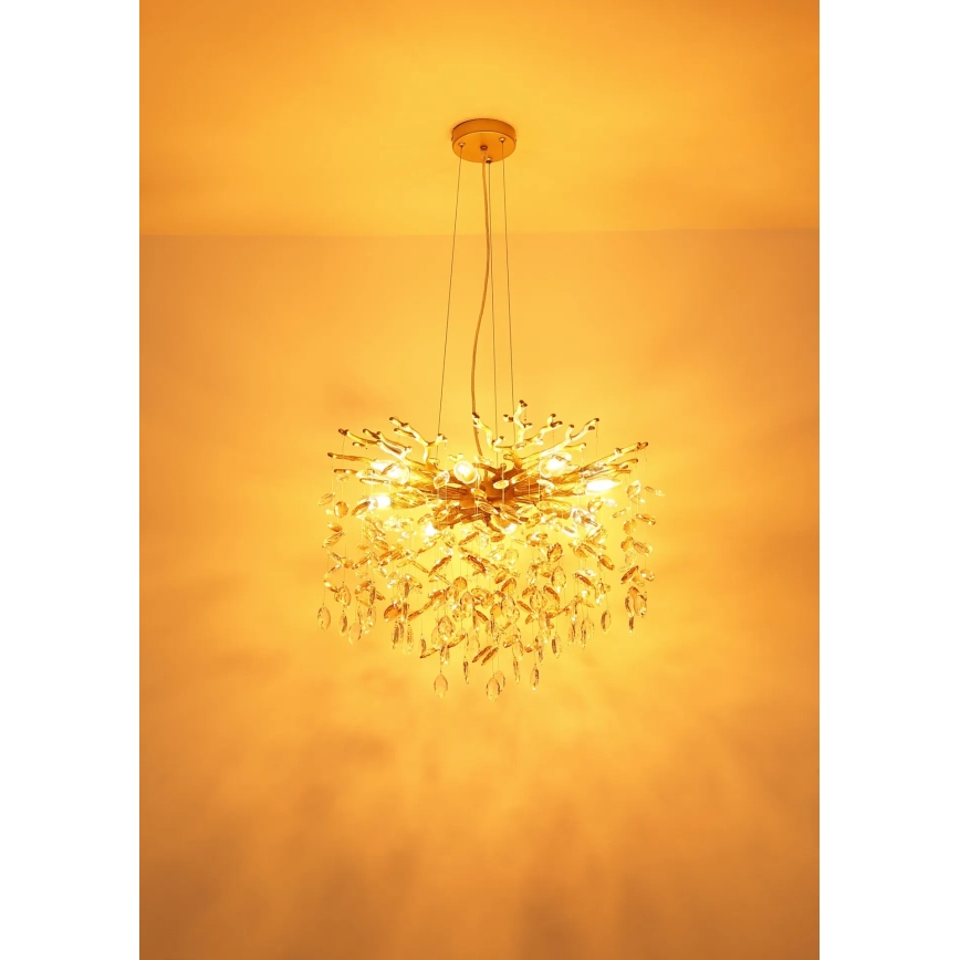 Globo - Lustra suspendată pe cablu 10xE14/40W/230V aurie