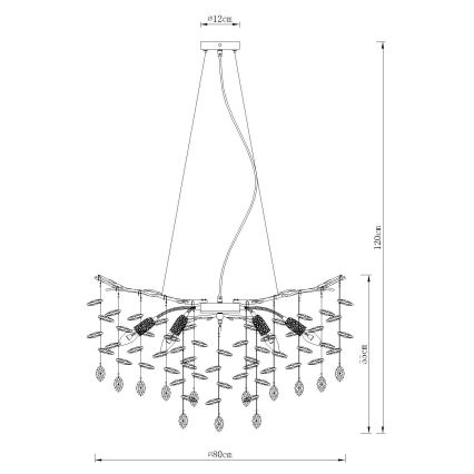 Globo - Lustra suspendată pe cablu 10xE14/40W/230V aurie