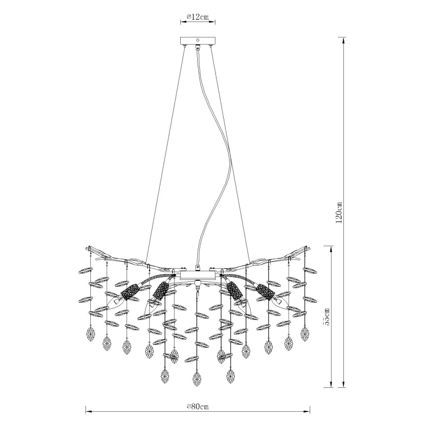 Globo - Lustra suspendată pe cablu 10xE14/40W/230V aurie