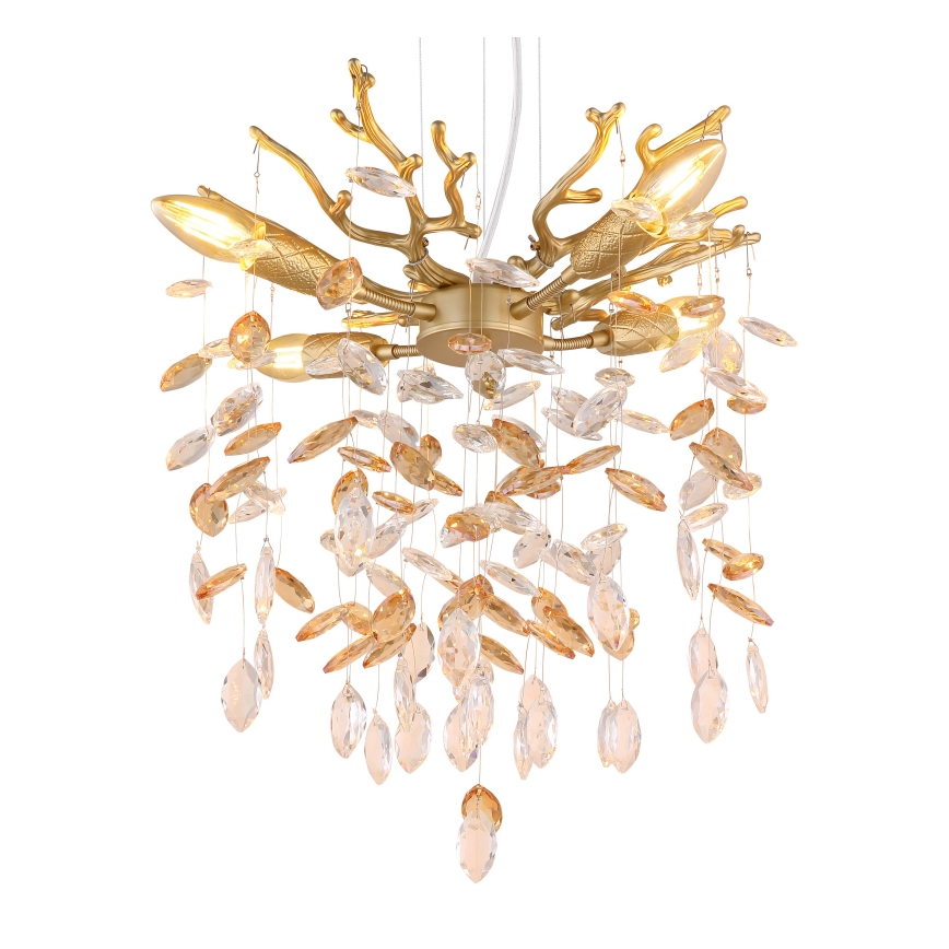 Globo - Lustră suspendată pe cablu 4xE14/40W/230V, aurie