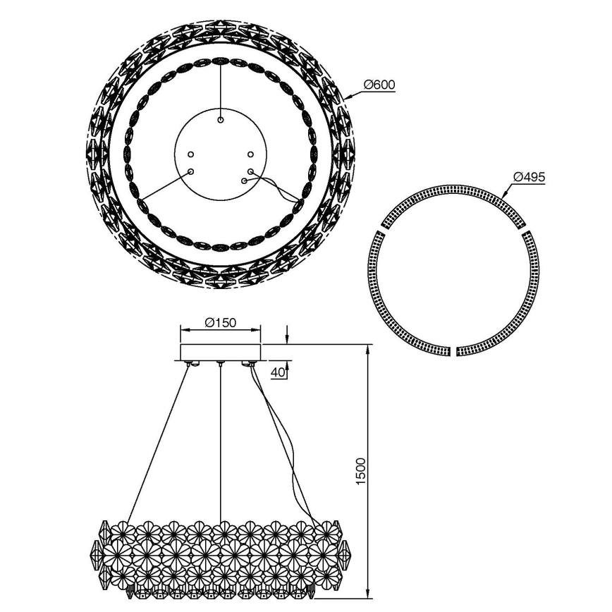 Globo - Lustră LED suspendată pe cablu LED/50W/230V 4000K
