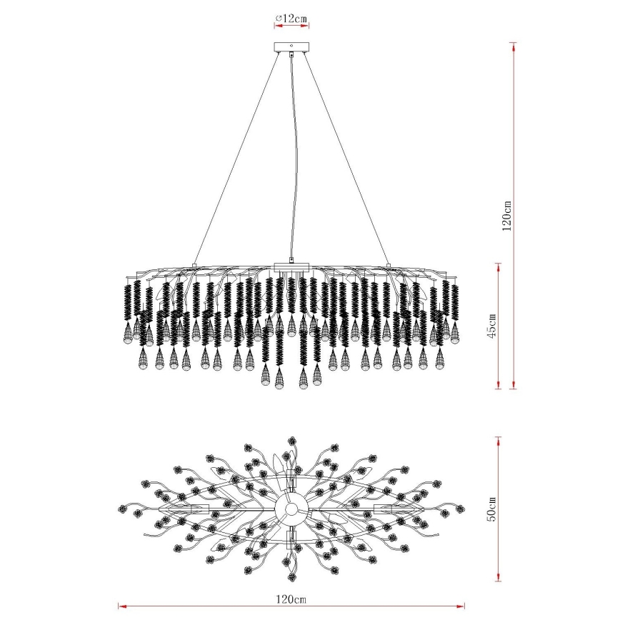 Globo - Lustră suspendată pe cablu 12xE14/40W/230V