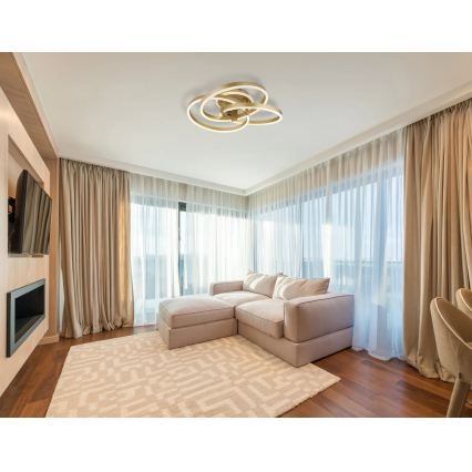 Globo - Plafonieră LED reglabilă LED/56W/230V 2700-6000K 57,5x60 cm auriu + telecomandă